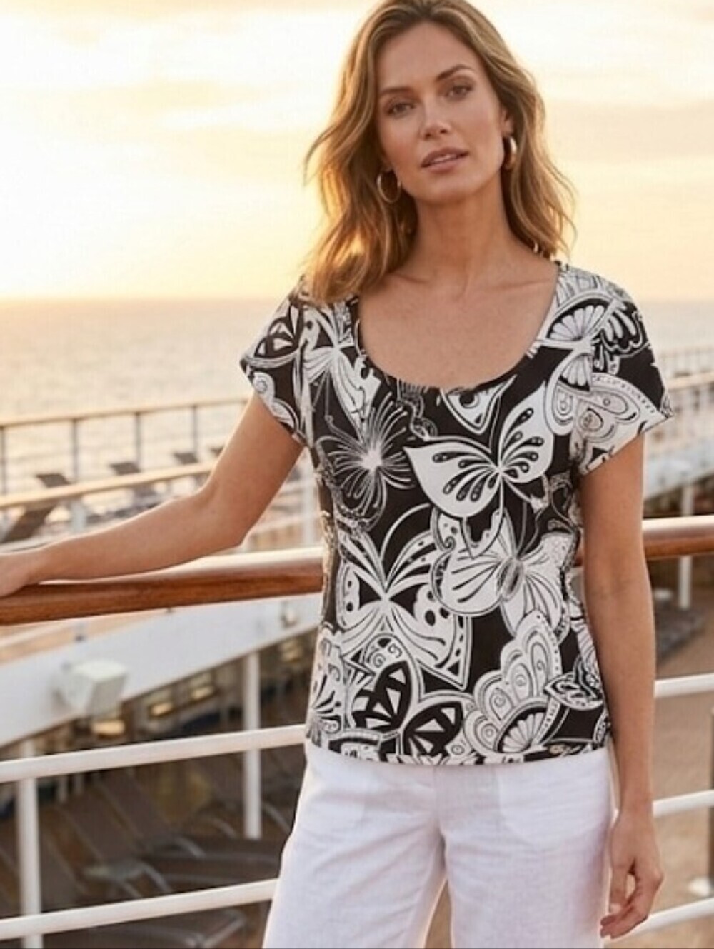 St John Sport Butterfly Scoop Neck Top